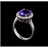 Image 4 : 14KT White Gold 4.52 ctw Tanzanite and Diamond Ring