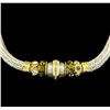 Silk Crystal Necklace - Gold Plated