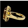 Image 3 : 5.58 ctw Citrine and Diamond Ring - 14KT Yellow Gold