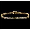 Image 1 : 14KT Yellow Gold 5.01 ctw Diamond Tennis Bracelet