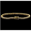 Image 2 : 14KT Yellow Gold 5.01 ctw Diamond Tennis Bracelet