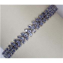 Sterling Silver Tanzanite(10.00ct) Tennis Bracelet Insurance Value $1699