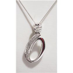 10kt White Gold Diamond ''0'' Pendant Insurance Value $1000