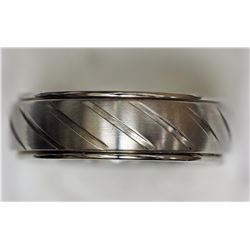 Stainless Steel Stripe Band Men's Ring Retail $100