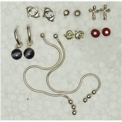 Sterling Silver 7 pairS of Assorted Earrings Retail $250