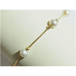 10kt Yellow Gold Frseshwater Pearl Bracelet Insurance Value $1200
