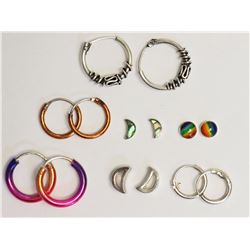 Sterling Silver 7 Pair of Earrings Set Retail $240