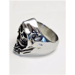 Stainless Steel Grim Reaper Cloak Ghost Skull Men's Ring Retail $60