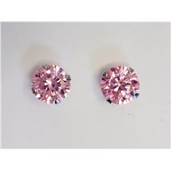 10kt White Gold Pink Cubic Zirconia (approx 0.80g) Earrings Retail $120