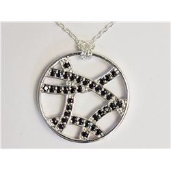 Sterling Silver Black Cubic (approx. 4.50g) "Hot Diamonds" Pendant With Chain Necklace Retail $120