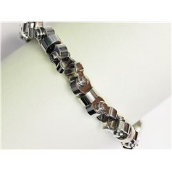 Stainless Steel Machine Parts "Black & Blue Jewelry Co." (9.25" Inch) Chain Bracelet Retail $200