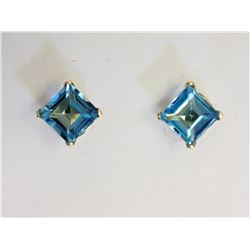 14kt Yellow Gold Blue Topaz (0.73ct) Stud Earrings Retail $160