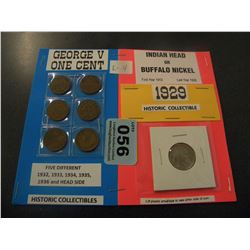 GEORGE V PENNY COLLECTION/BUFFALO HEAD NICKEL