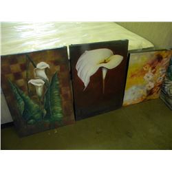 3 MEDIUM SIZED OIL ON CANVASS