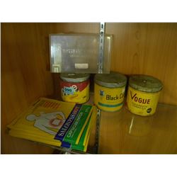 LOT OF VINTAGE TABACCO TINS PATCHES