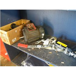 COME A LONG/TABLE ,OTOR/8 DOLLY WHEELS