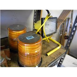 SINGLE WORKLIGHT/2 AMBER EMERGENCY LIGHTS