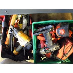 HUSKY BAG/CAULKING/CRATE OF CORDLESS DRILLS