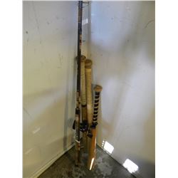 FISHING ROD AND REEL/3 BASEBALL BATS