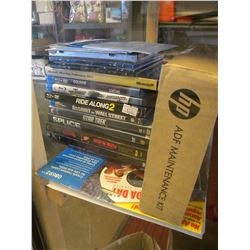 LOT OF DVDS/BLURAYS/HP MAINTANANCE KIT