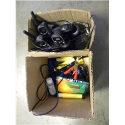 2 BOXES OF WALKIE TALKIES AND CONNECTORS