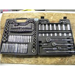 2 TRAYS OF SOCKETS/RATCHETS/EXTENSIONS