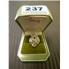 Image 1 : LADIES SILVER & EMERALD DRESS RING