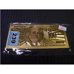 24K GOLD FOIL COLLECTIBLE AMERICAN 100 DOLLAR BILL