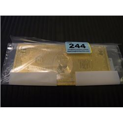 24K GOLD FOIL COLLECTIBLE AMERICAN 2 DOLLAR BILL