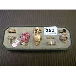 10 VARIOUS LADIES RINGS (CASE NOT INCLUDED)