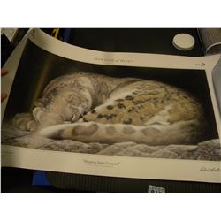 VARIETY CLUB 2010 SHOW OF HEARTS ROBERT BATEMAN PRINT (SLEEPING SNOW LEOPARD)