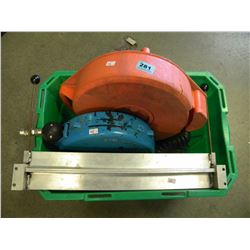 RETRACTABLE AIR LINE REEL WITH HOSE AND CORD CADDY