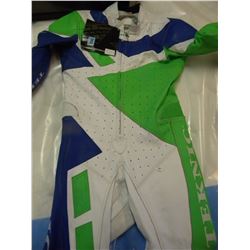 36/46 GREEN AND WHITE AND BLUE TEKNIC MC RIDING GEAR