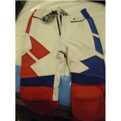 RED WHITE AND BLUE TEKNIC LEATHER MC RIDING PANTS SIZE 38