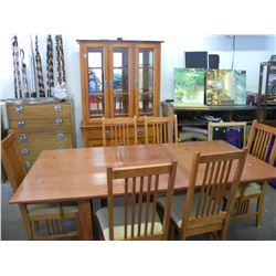 Arts & Craft Mission dining room with 6 chairs and matching china cabinet
