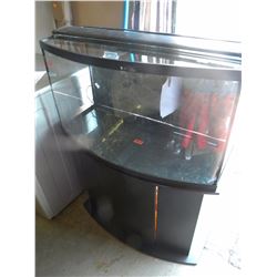 LARGE BOWFRONT FISH TANK WITH STAND AND PUMP