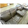 Image 1 : 2 MATCHING BROWN LEATHER LOVESEATS
