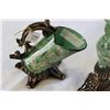 Image 2 : DECORATIVE POTTERY CANDLESTICK AND DECORATIVE PITCHER