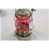 Image 2 : HAND PAINTED RUBY GLASS CONDIMENT DISH