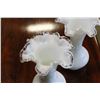 Image 2 : PAIR OF WHITE FLUTED ART GLASS VASES