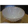 Image 2 : VINTAGE MILK GLASS BOWL SET AND CREAM AND SUGAR WITH TONGS