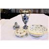 Image 1 : LOT OF HAND PAINTED PIECES AND ROYAL WORCESTER LIDDED DISH
