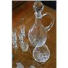 Image 3 : BIRKS COMMEMORATIVE PLATE IN ORGINAL BOX AND VINTAGE ETCHED GLASS DECANTER SET SERVING PLATTER AND G