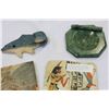 Image 2 : NANTUCKET POTTERY FISH HOOK ANBD POTTERY TILES AND STONE CIGAR HOLDING ASHTRAY