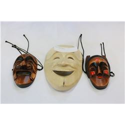 THREE WOOD MASKS