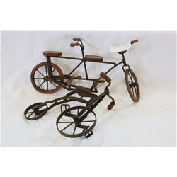 TWO REPRODUCTION DECORATIVE BIKES