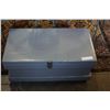 Image 1 : PAINTED ROLLING WOOD STORAGE BOX WITH TRAYS