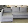 Image 1 : MODERN SECTIONAL WITH LOUNGE AND STORAGE MAKES INTO BED IN AS NEW GREY FABRIC