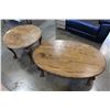 Image 2 : TWO PIECE OAK COFFEE TABLE SET