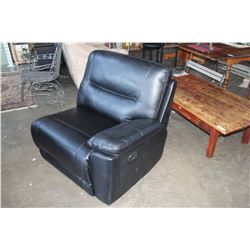 NEW HOME ELEGANCE BLACK STITCHED LEATHER RECLINER LEFT SIDE ARM OPEN SIDE